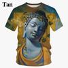 Letní pánské tričko 3D tisk Náboženské tričko s tváří Buddhy Shakya Muni Buddhismus Móda Ležérní Tričko s kulatým výstřihem a krátkým rukávem