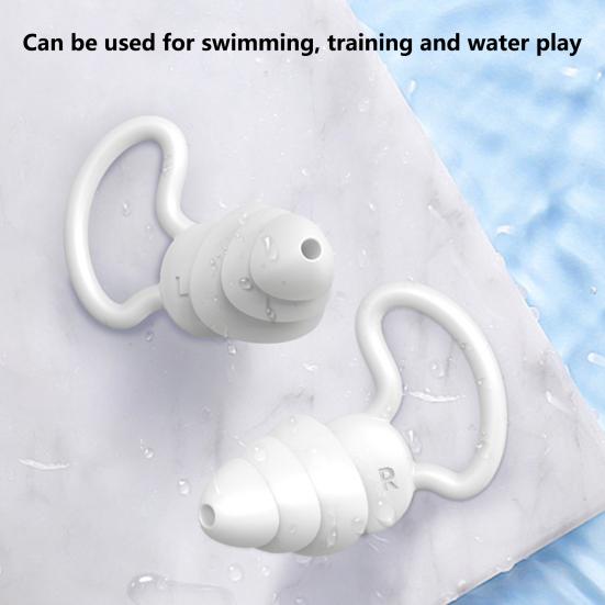 1 Pair Silicone Noise Reduction Earplugs Washable Waterproof Soft Reusable Hearing Protection Concerts Work Study Sleeping Silent Earplugs