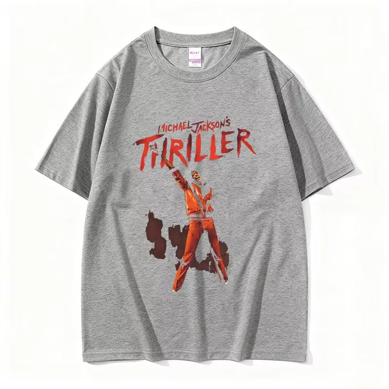 Michael Jackson Thriller Merch Tshirt Men Women Vintage Gothic Rock Streetwear Male Fashion Casual Hip Hop Crewneck T Shirts
