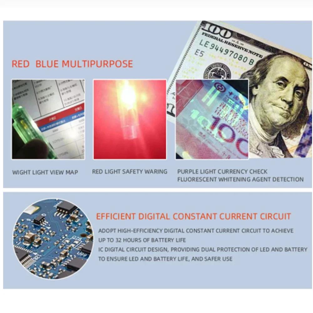 Portable Mini Keychain Flashlight Rechargeable Waterproof Torch Lamp with Magnet Multifunction Warning Camping Flashlight