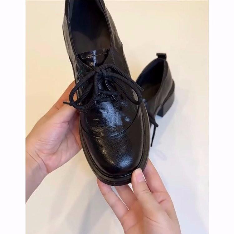 Loafers women's 2025 autumn and winter new British style commuting platform leather shoes versatile thick heel Mary Jane single shoes