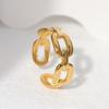 Fashion Vintage Unique Circle Motif Ring Melted Texture Detail For Women Gold Color Texture Temperament Jewelry Gift Wholesale