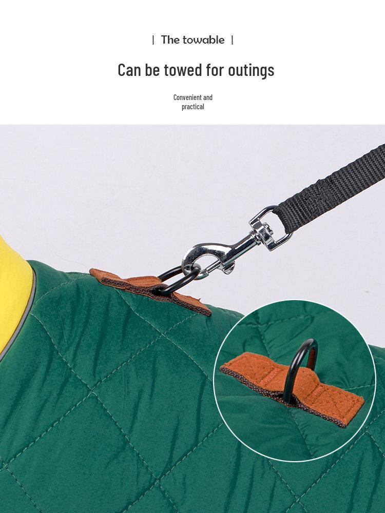 Autumn/Winter Warm Dog Coat with Leash Buckle - Fits Medium/Large Dogs: Shiba Inu, Border Collie, Corgi