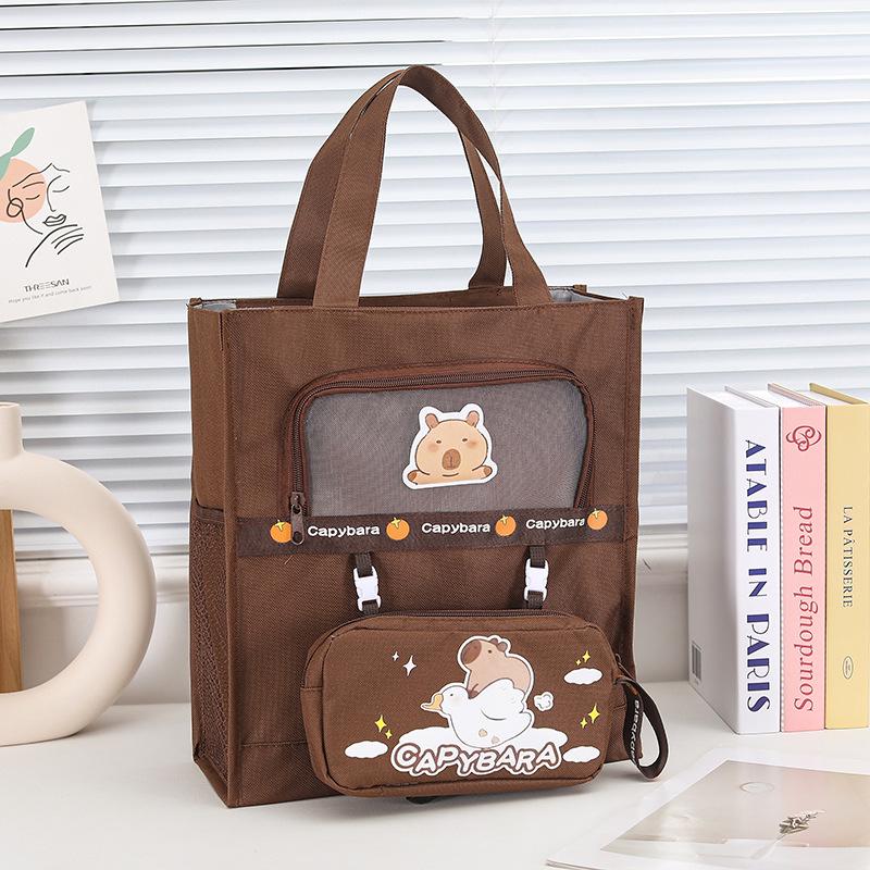 

Сумка-тоут «Капибара-студент»: Многофункциональная сумка для книг, файлов, искусства и репетиторства