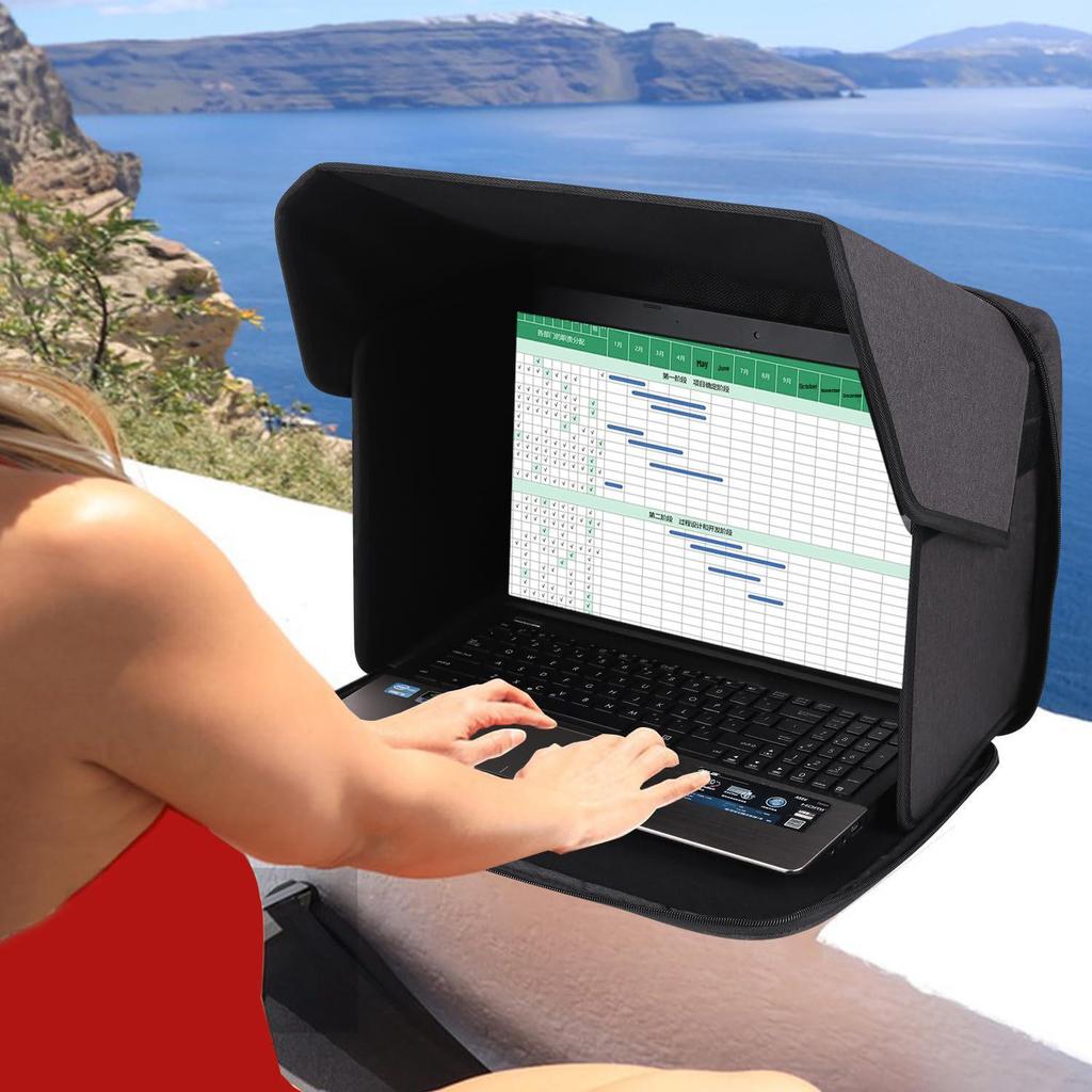 Přenosný skládací kryt proti slunci a pro soukromí na notebook