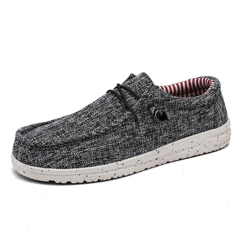 Men's Large Casual Korean Style Loafers - Breathable Light Canvas Slip-Ons