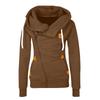 Women's Fashion Casual Sweatshirt Cardigan Side Zip Hooded Sweatshirt Jacket