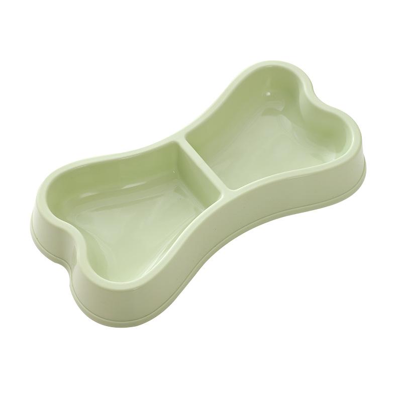 Dog Bone Shape Pet Double Bowl, Macaron Bone Shape Dog Double Bowl Pet Bowl