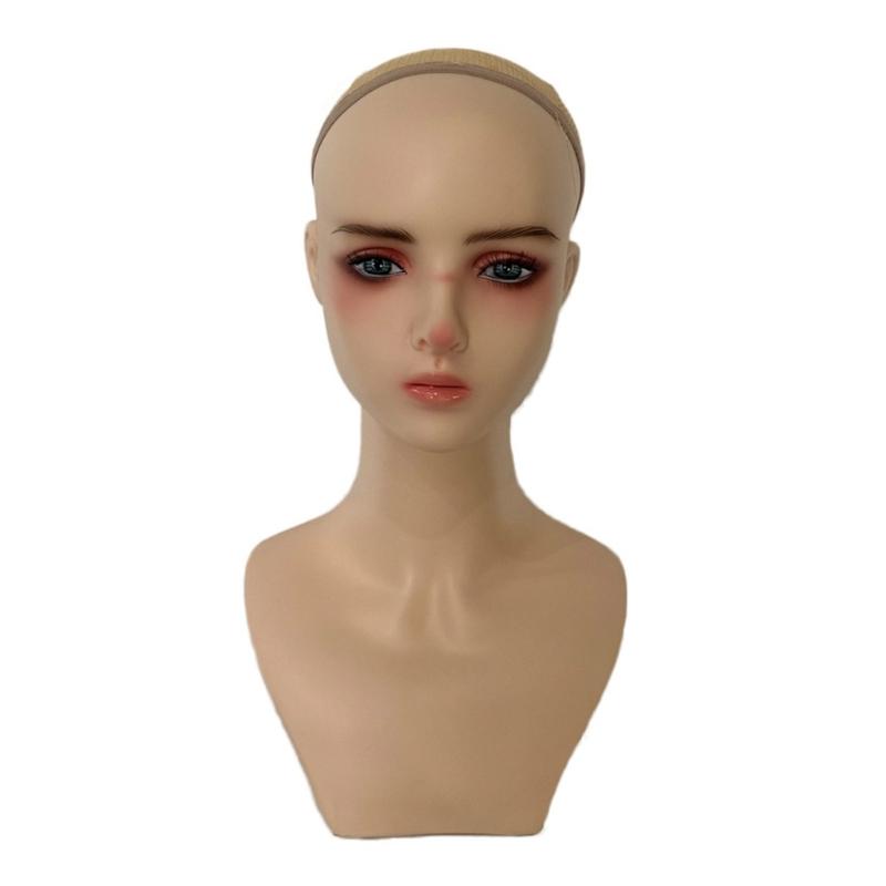 Wig Stand Portable Wig Holder Female Mannequin Head Wig Display Stand Wig Training Head Model for Hair Salons