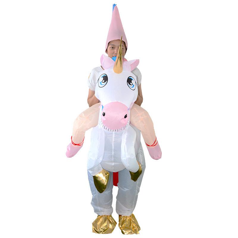 Inflatable Pegasus Unicorn Zebra Ride-On Costume for Christmas & Halloween