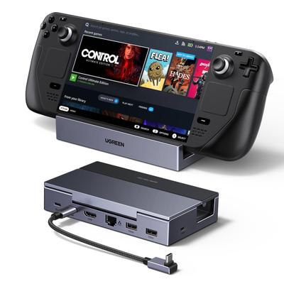 Ugreen Dock for Steam Hub with HDMI 100W PD USB C 1000Mbps and Adjustable Angle Stand Deck/Switch/Rog Ally/Legion Go, 6-in-1 USB-C 4K@120Hz 2.1,