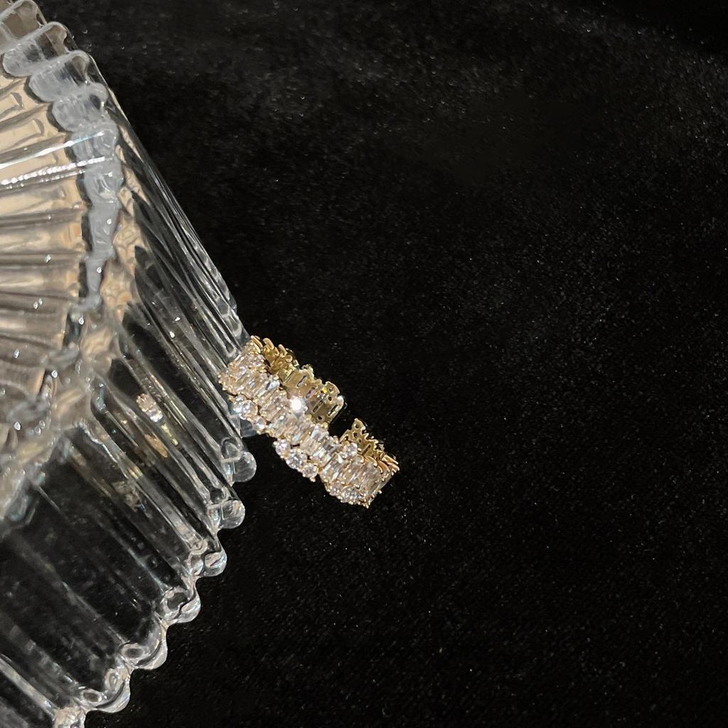 925 Sterlingsilber Unregelmäßiger Edelstein Damen Luxus Zeigefingerring - Nicht Verblassend, Verstellbar, Leichtes Nischendesign.