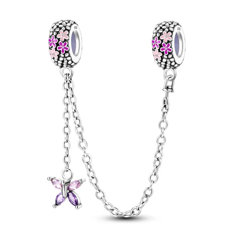 Copper Star Crescent Sun Earth Safety Chain Piece Fit Original Wrist Bracelet Beaded Designer Charms Necklace Female Jewelry