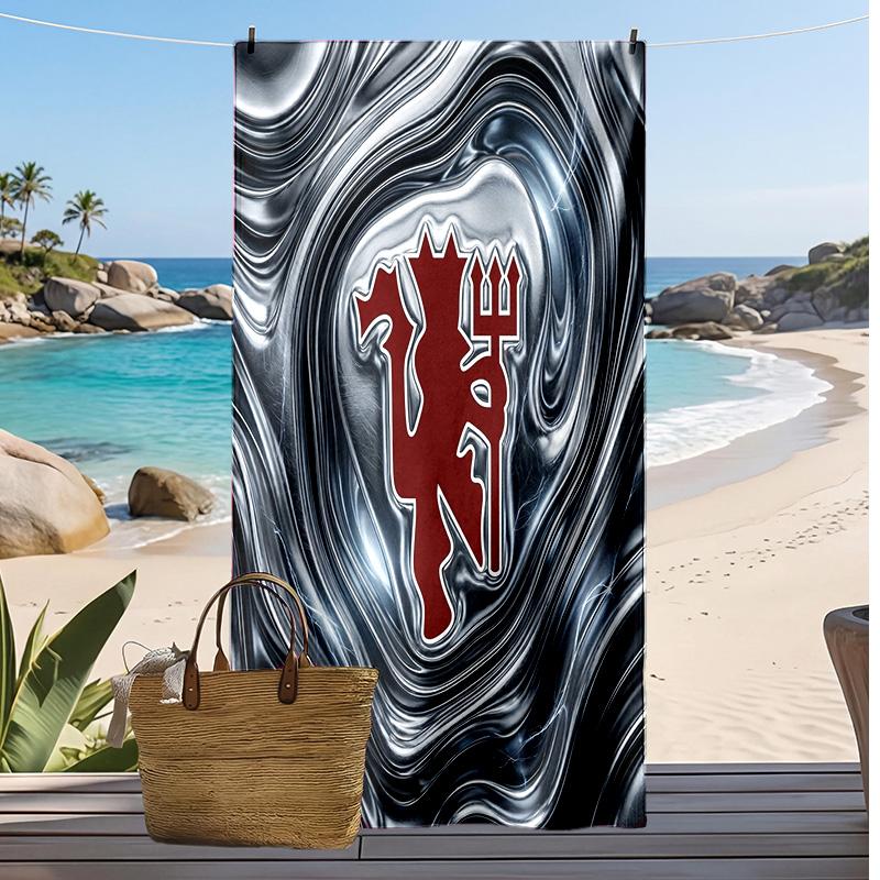 Manchester United Printed Beach Towel Quick Dry Soft TowelPortable Large Rectangular Beach Blanket for Travel Swimming Pool