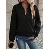 Otoño Invierno 2025 Manga Larga Mujer Chaquetas con Cremallera Casual Sencillo Moda Elegante Mujer Nuevo Talla Grande Color Sólido Camisa Casual Sencillo Abrigos Cortos