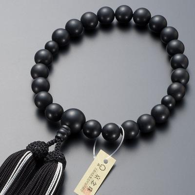 Mărgele de rugăciune Altar Shop Takita Kyoto pentru onix negru, 22 de mărgele de mătase pură cu cap, pot fi folosite de toate persoanele. Certificat inclus [budist]