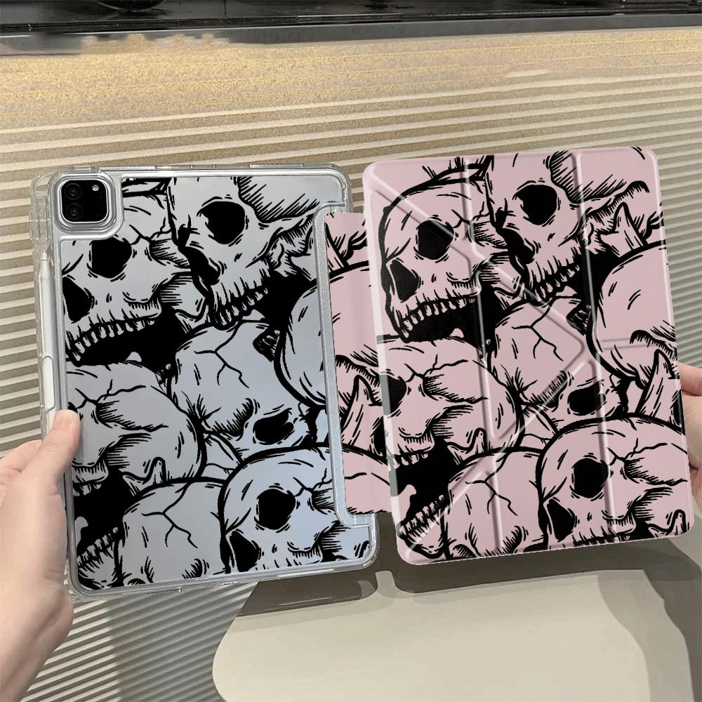 Creative Skull Y-Fold Holder Cover Tablet Case For iPad Mini 6 7 Air 4 5 M3 M2 1 2 M4 11inch Pro 2025 Pro 11th 10th 9th 8th 7th