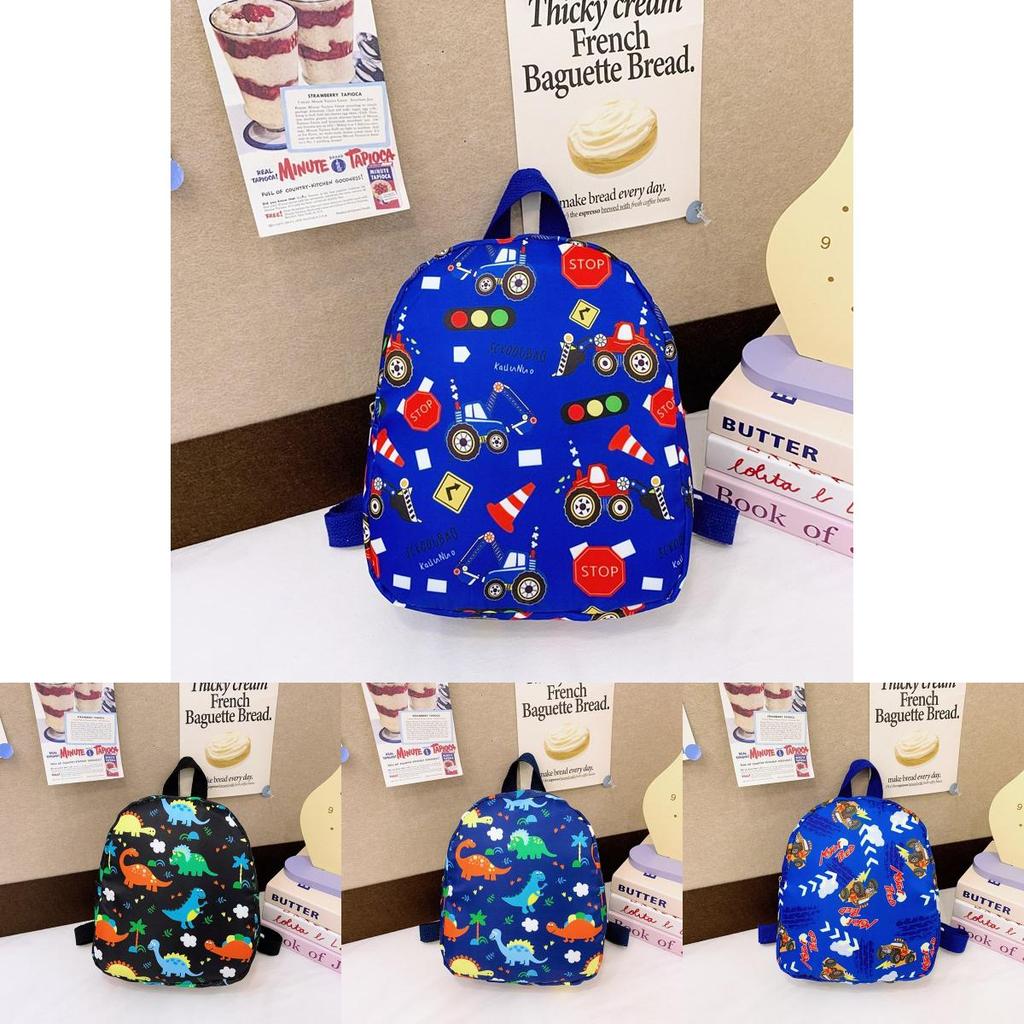 Dinosaur Cartoon Backpack For Kids Nylon Fabric For School And Everyday Use