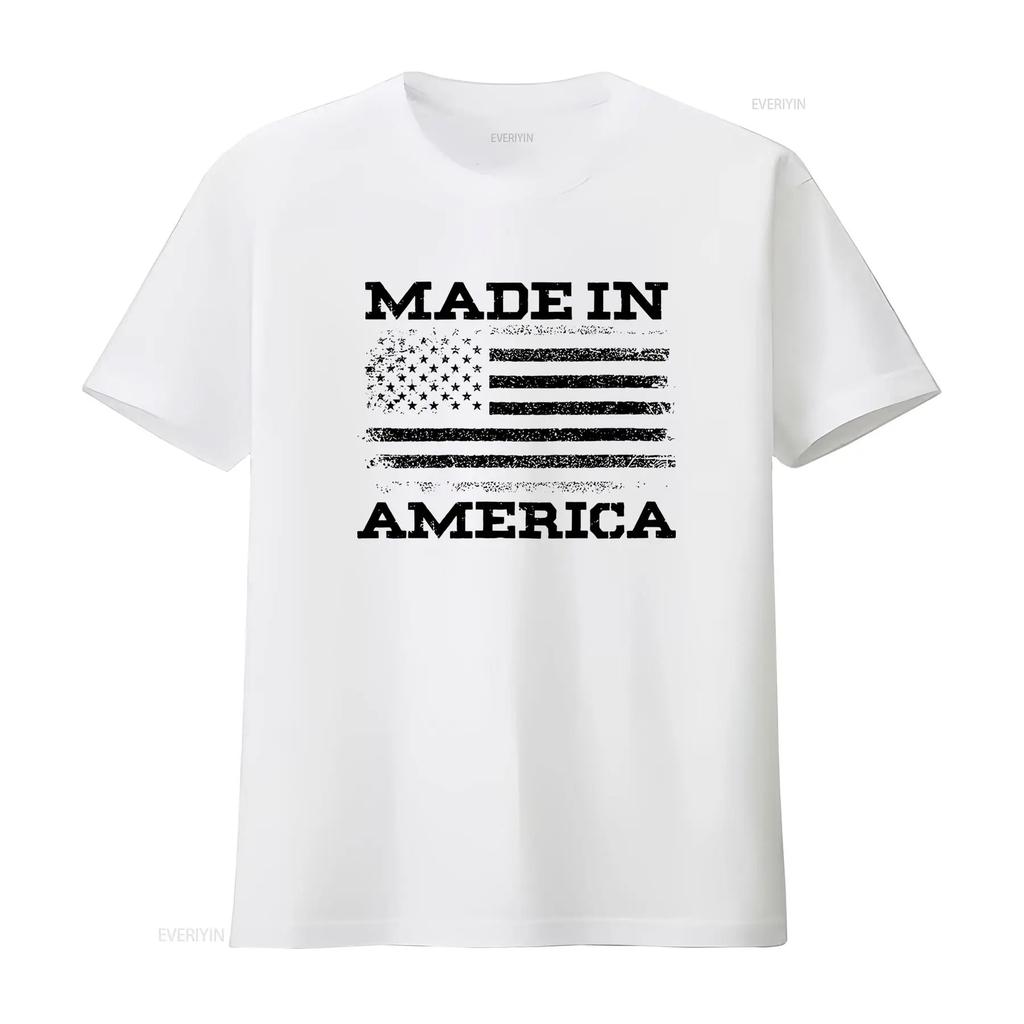 Patriotic T Shirt Made In America Vintage USA Flag US 4th Of July Independence Day American vintage Washed Stylish graphic Soft