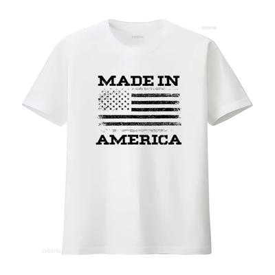 Patriotic T Shirt Made In America Vintage USA Flag US 4th Of July Independence Day American Vintage Washed Stylish Graphic Soft