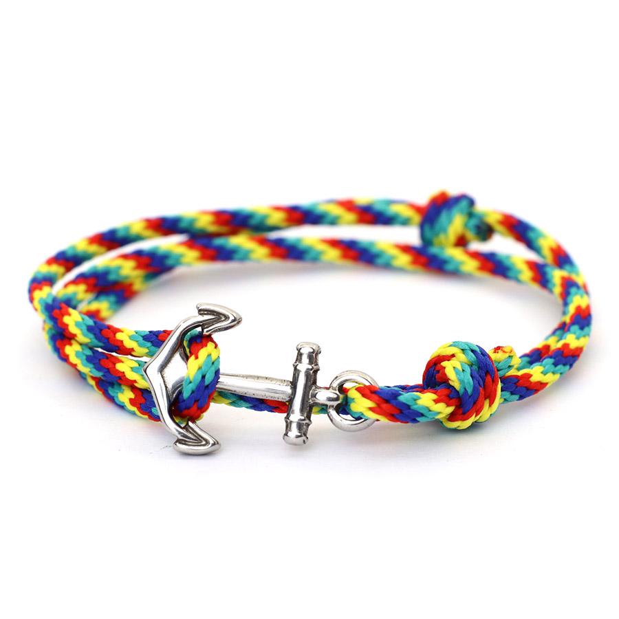 Braided Anchor Bracelet Double Layer Rope Braclet Men Adjustable Women Navy Style Nautical Adventure Accessories Students