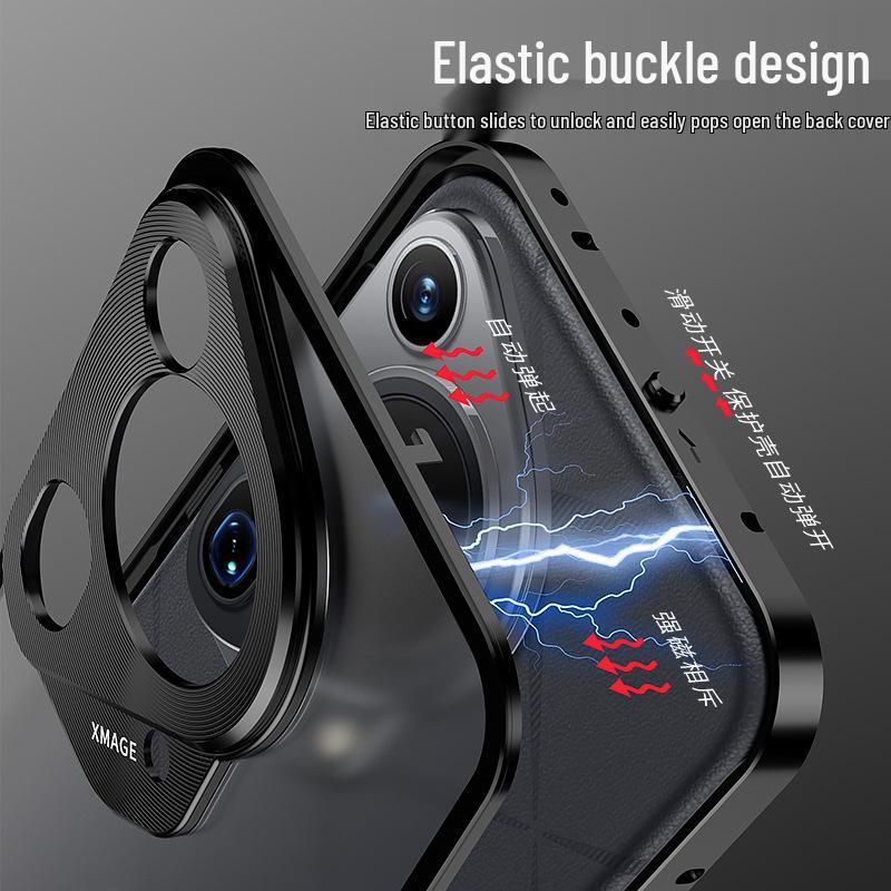 Huawei Pura70 Pro Metal Frame Frosted Snap-Button P60 Back Panel Phone Case for P80 Ultra