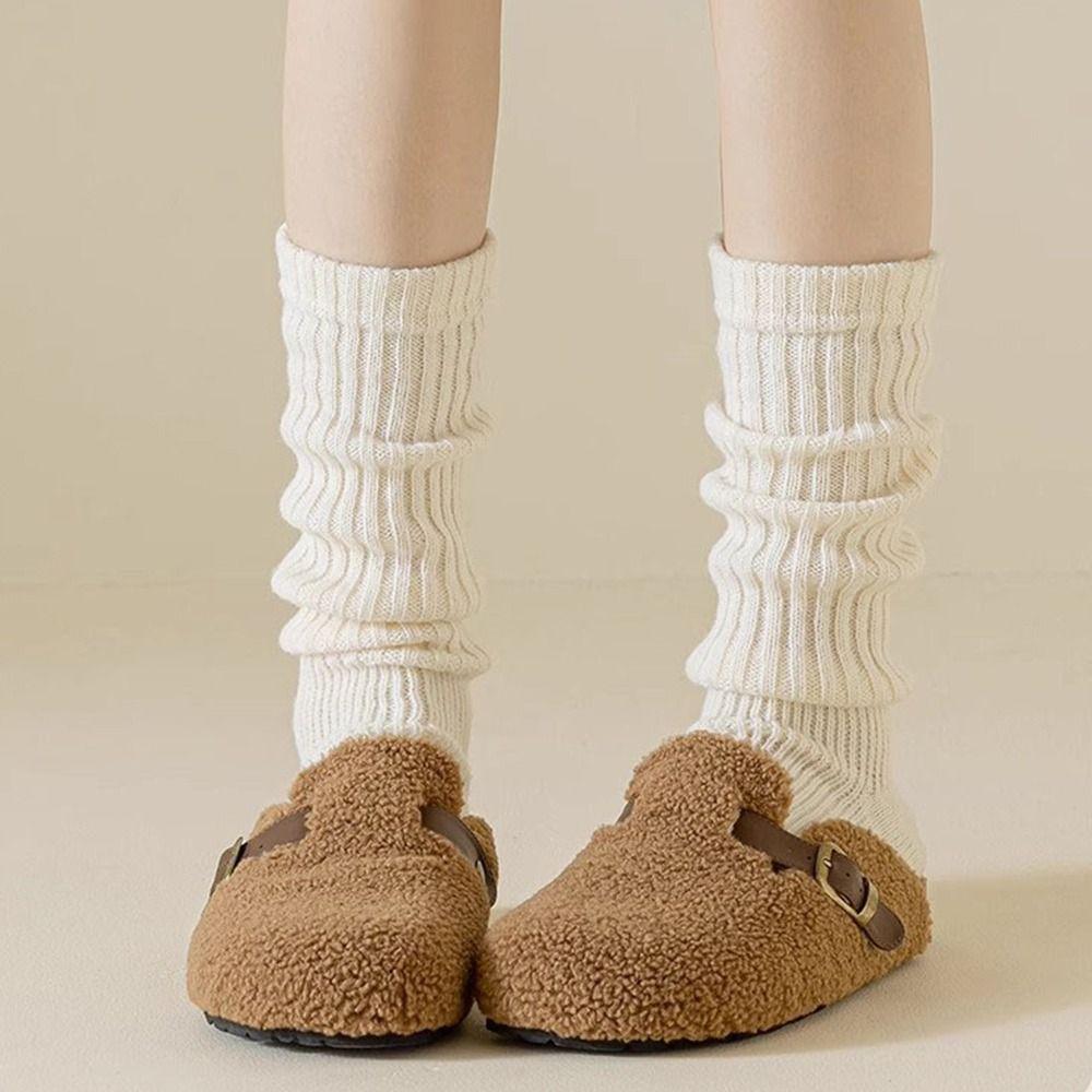 Knitting Lolitas Knitted Socks Cute Sweet Long Stockings New Warm Foot Cover  Women Girls