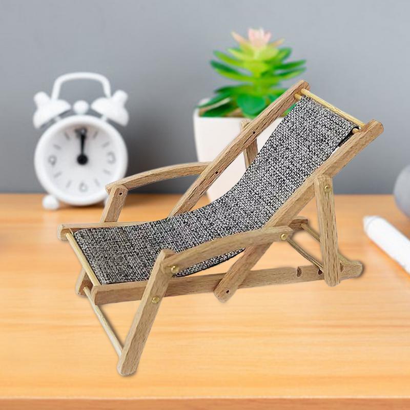Miniature Doll House Furniture Wood Lounger Miniature Doll House Decoration Furniture For Kids Teens Small Desktop Ornament
