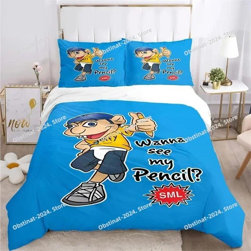 3D Print Cartoon SML Jeffy Bedding SetDuvet Cover Comforter Bed Set Quilt Cover PillowcaseKing Queen Twin Size Boys Girl Adult