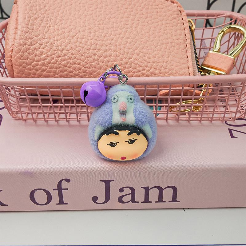 

Kawaii Flocking Crayon Shin-Chan Keychain Funny Creative Pendant Keyring For Women Men Backpack Decoration Accessories Gifts