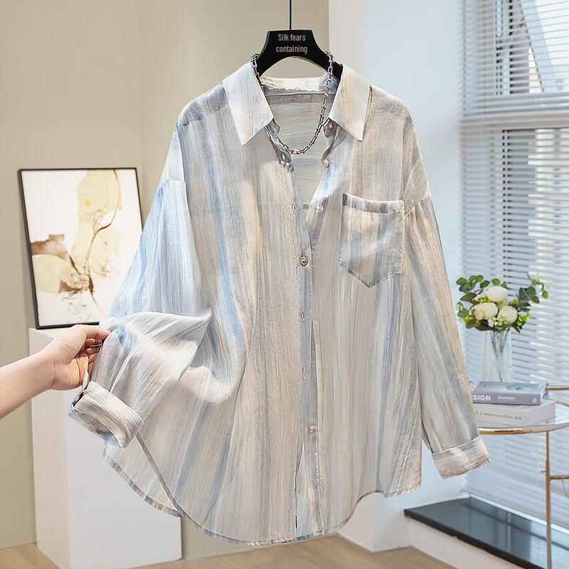 Women s Striped Button-Down Shirt M