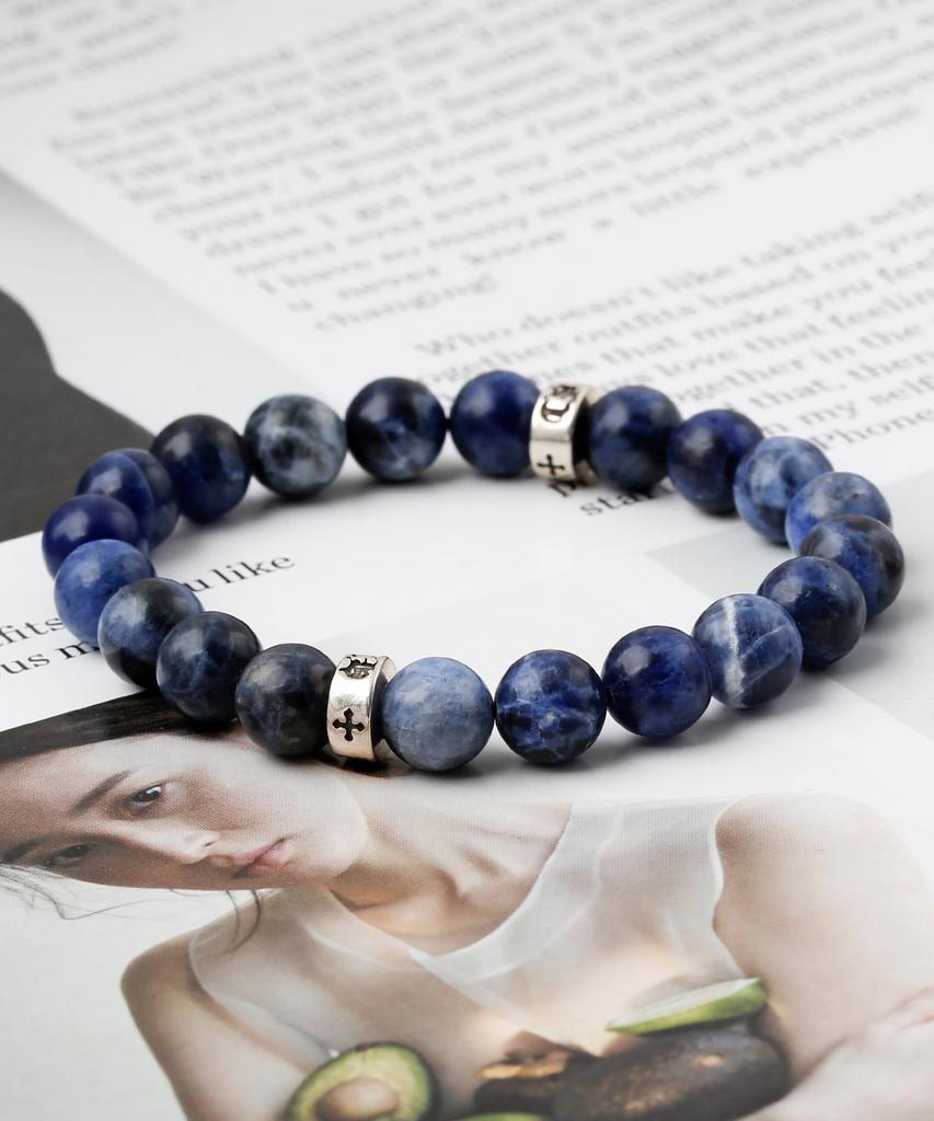 Shoveoff C22Svb-1005 Sodite Natural Stone Bead Bracelet Men'S Bracelet 8Mm