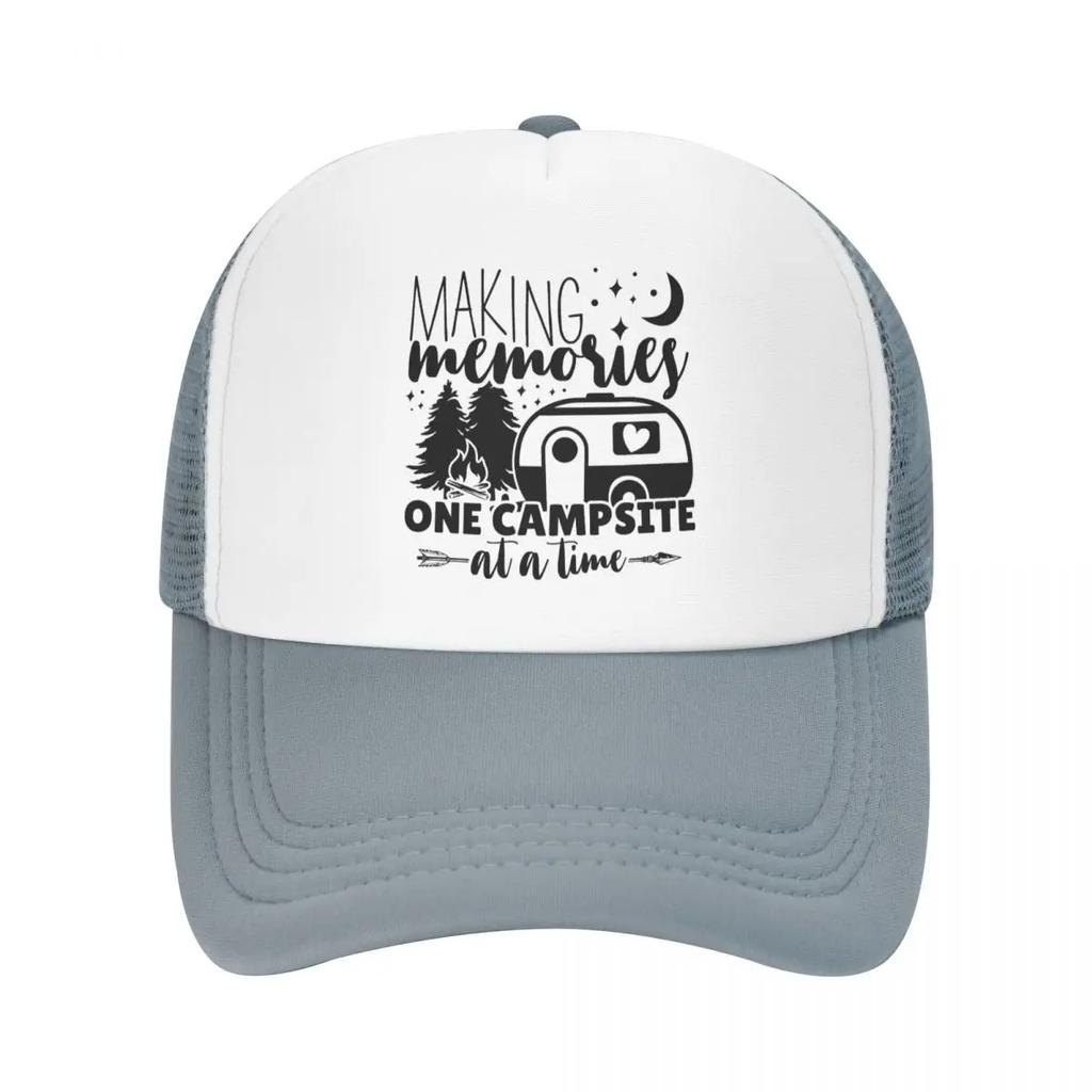 Custom Adventure Camping Happy Camper Baseball Cap Women Unisex Breathable Trucker Hat Streetwear Snapback Hats