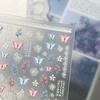 5D Nordic Pink Embossed Shell Butterfly Nail Art Stickers