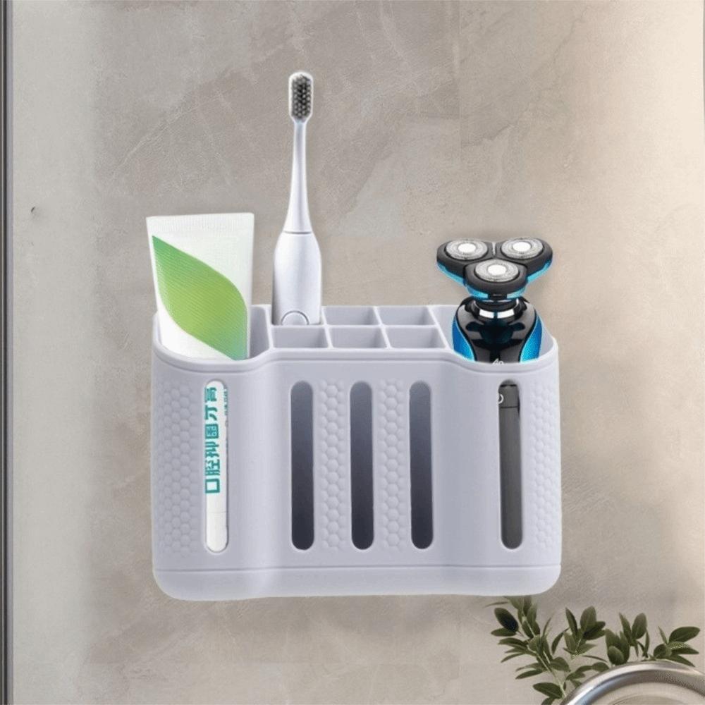 Space Saving Toothbrush Holder Wall Mounted Toothpaste Holder Practical Storage Rack  Vanity