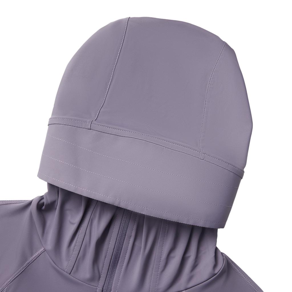 Li Ning Ice Silk Cool Comfort Casual Versatile Hooded Jacket Women Jacket Dark-Gray Purple AFDVE38-11