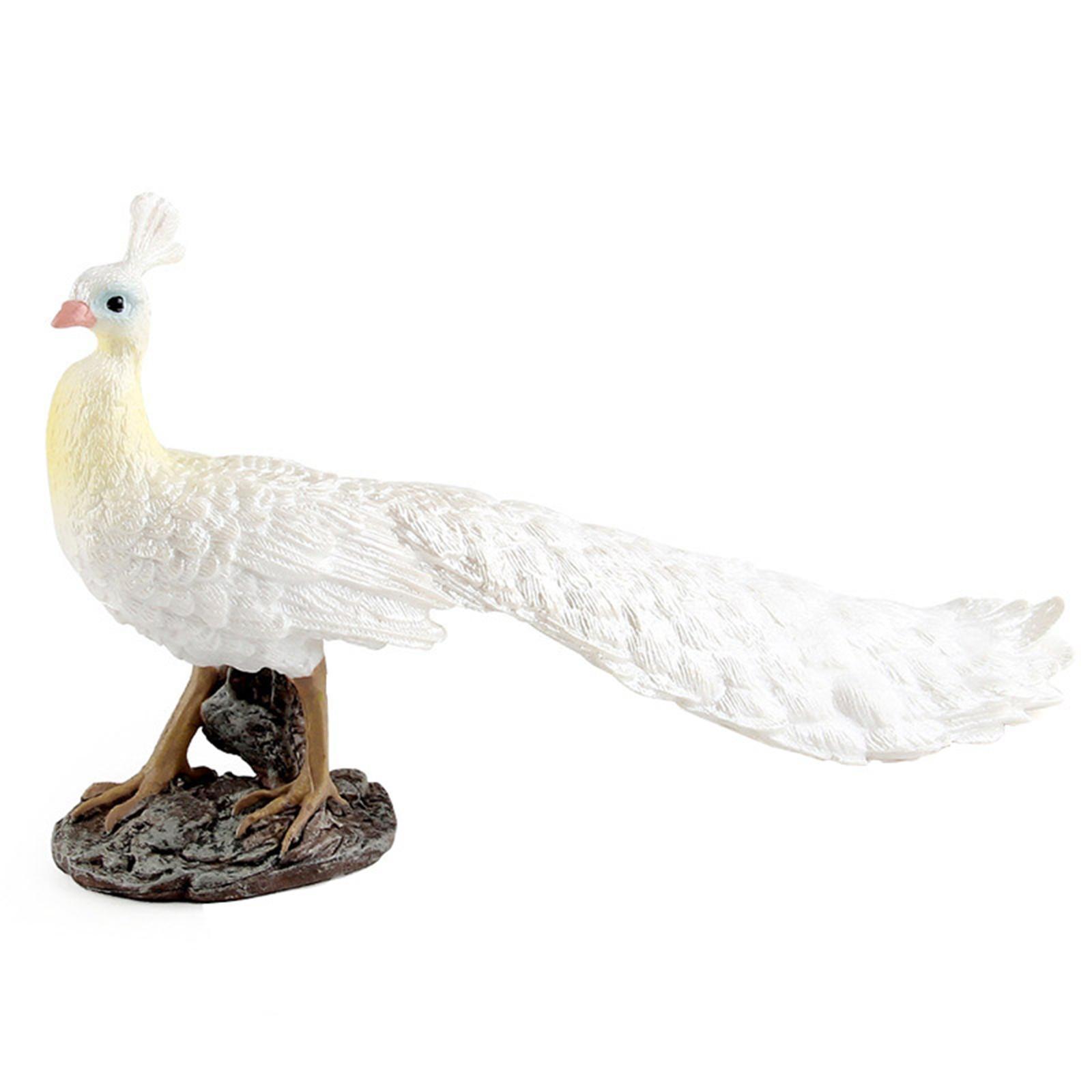 

Имитация павлина Модель L Очень реалистичные перья птицы Миниатюрные декоративные One Size белый