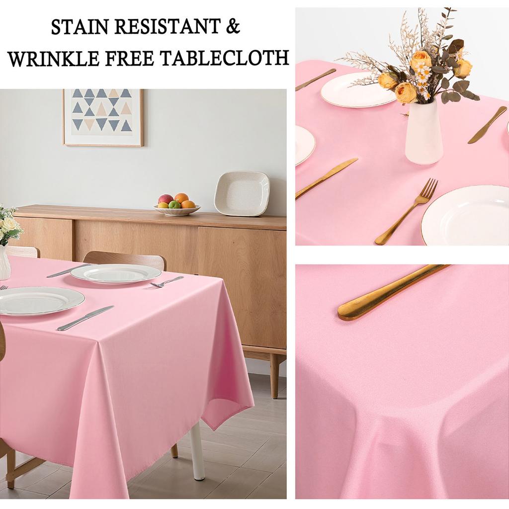 Solid Color Rectangle Tablecloth Dustproof Anti-scratch Dining Table Cover for Wedding Party Exhibition Advertising Decoration