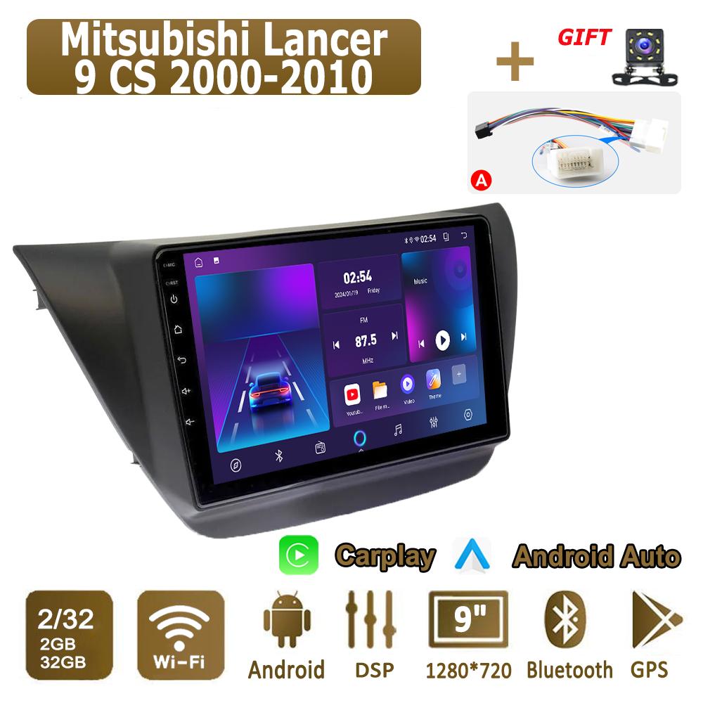 

Android Carplay автомобильное радио для Mitsubishi Lancer 9 CS 2000-2010 мультимедийный проигрыватель головное устройство стерео GPS навигация BT WIFI 2+32 ГБ 2+32GB,A