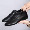 Breathable Microfiber Latin Dance Shoes - Men's Professional Solid Color Low Heel Soft Shoes - Round Toe Lace-Up with PU Sole