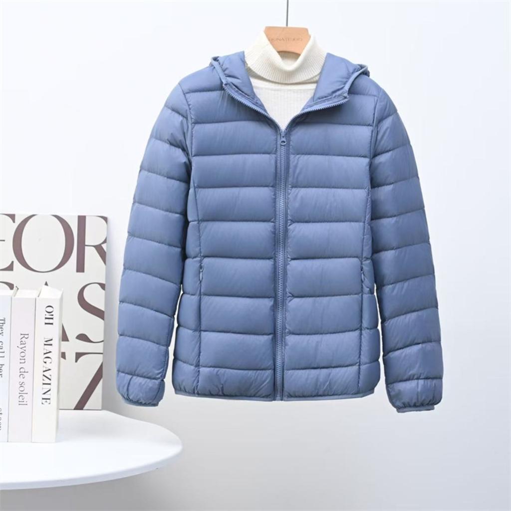 2025 Autumn Winter New Women's Lightweight Down Jacket Short Hooded Slim Plus Size White Duck Down Coat