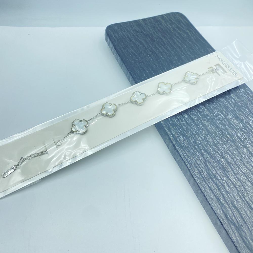 15MM Titanium Steel Four-Leaf Clover Bracelet - Forest Series, Non-Fading Fresh Style