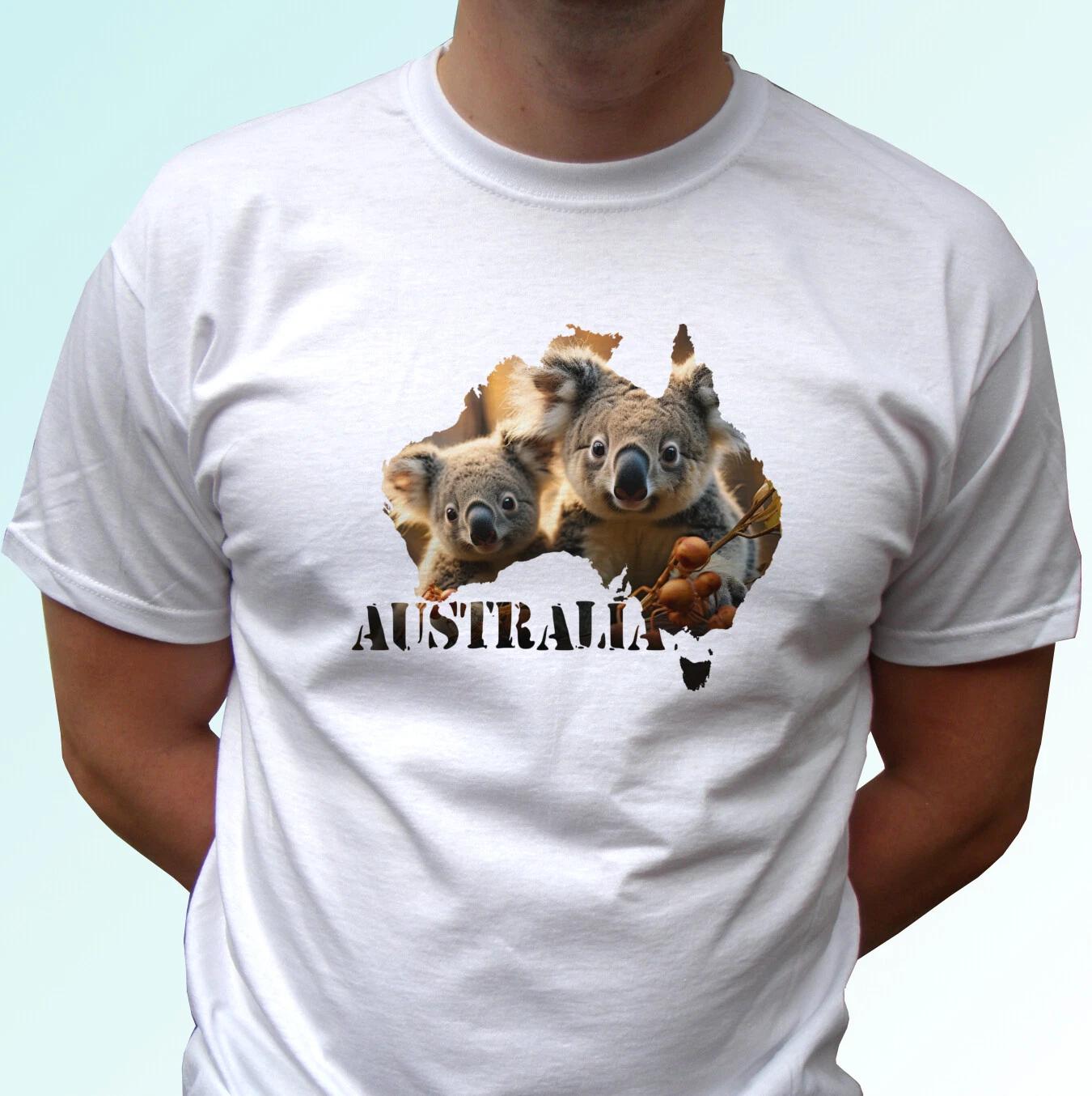 

Australia koala kids boys T-Shirt animal tee map top flag gift s s kids baby sizes 140