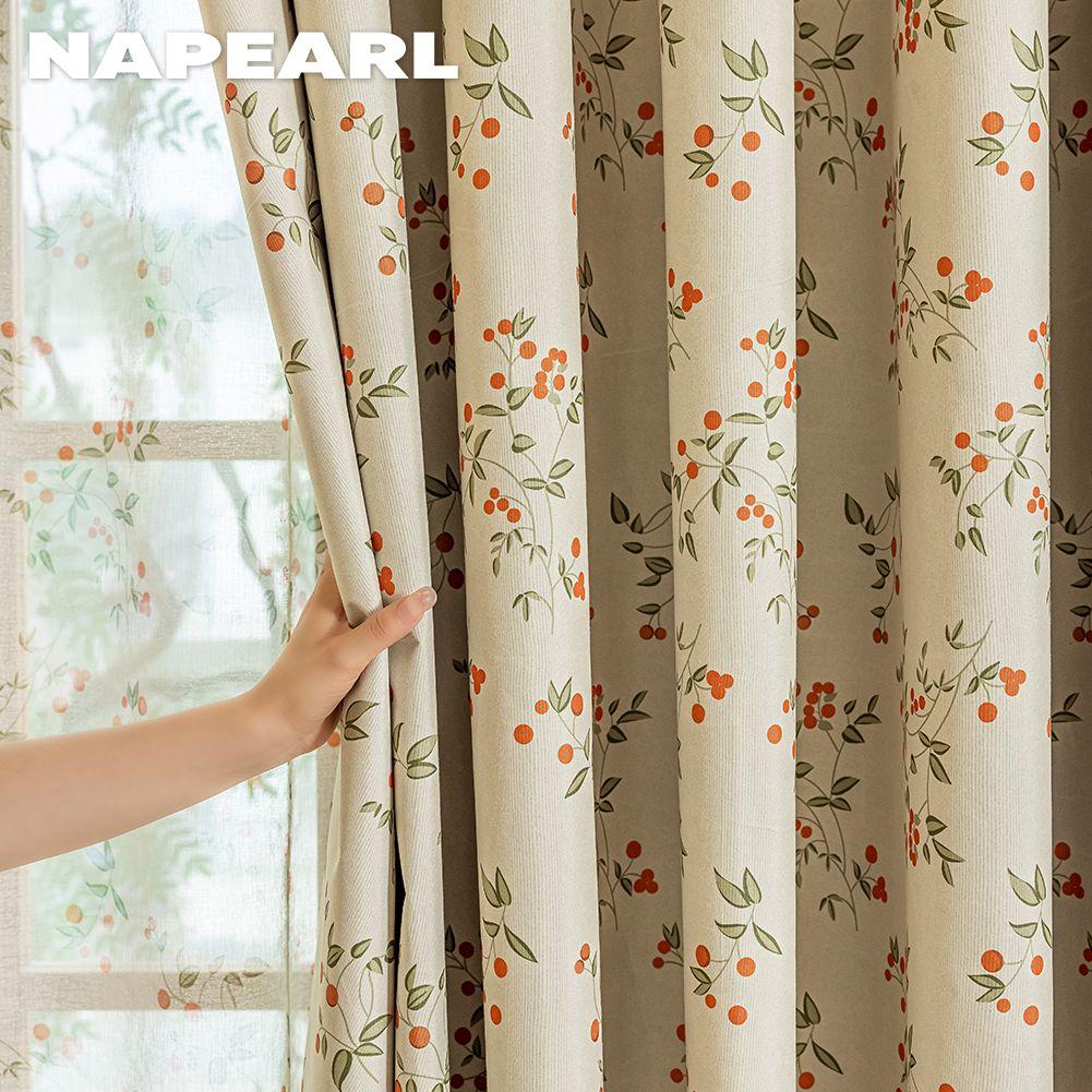 1PC NAPEARL Romantic and Artistic Style Floral Printed Curtain Full Blackout Curtains for Bedroom Living Room Balcony Window for Home Decor