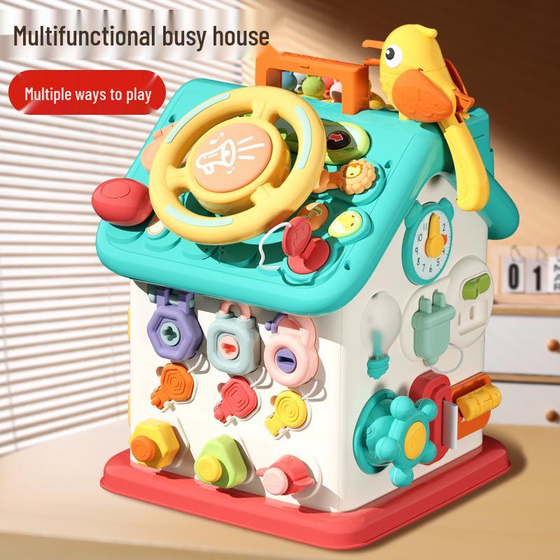 Kids' Six-Sided Activity Center: Early Learning Shape Recognition & Multi-Functional Game Box