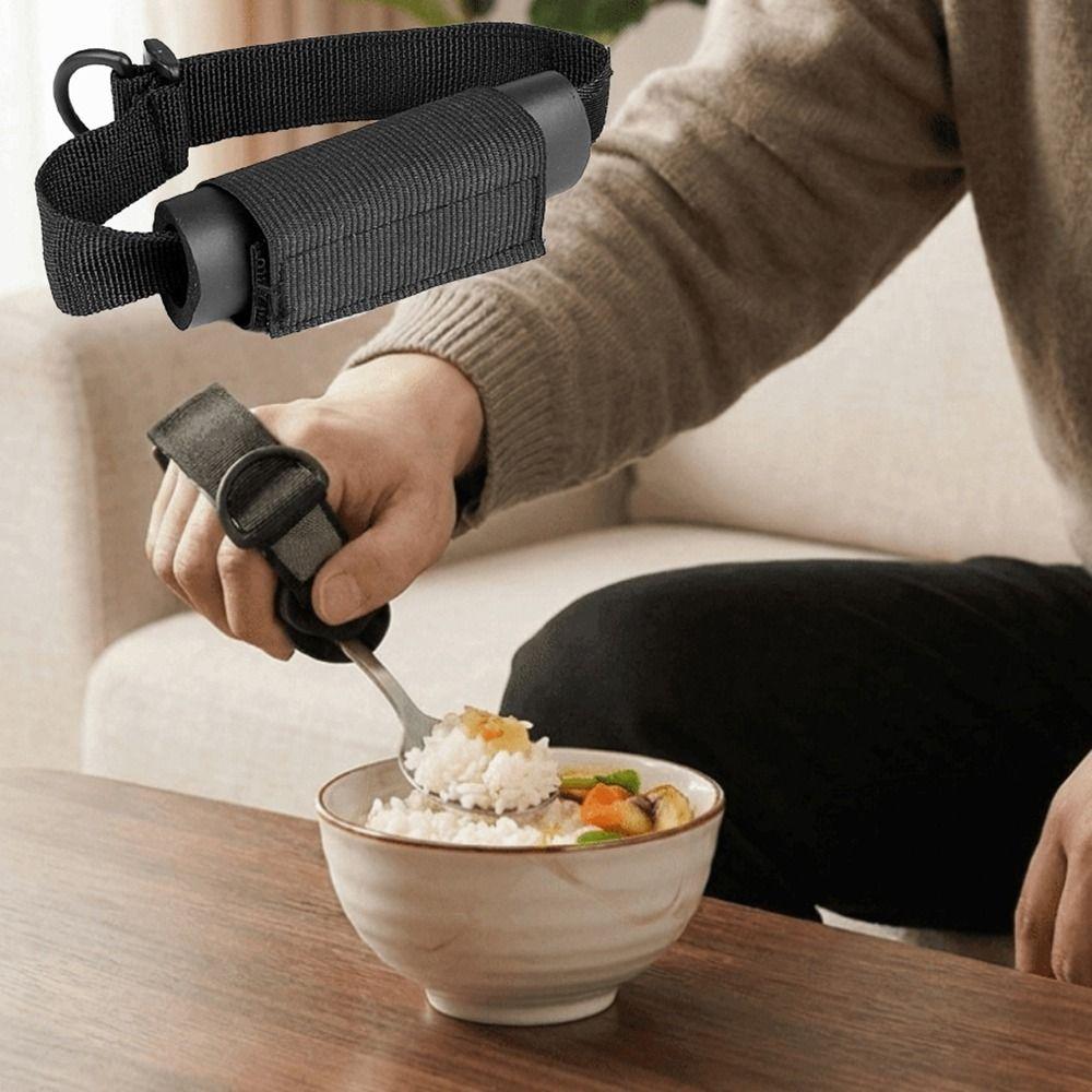 Adjustable Aid Utensil Cuff Anti Shake Eating Assistance Cuff Spoons Forks Fixing Band Daily