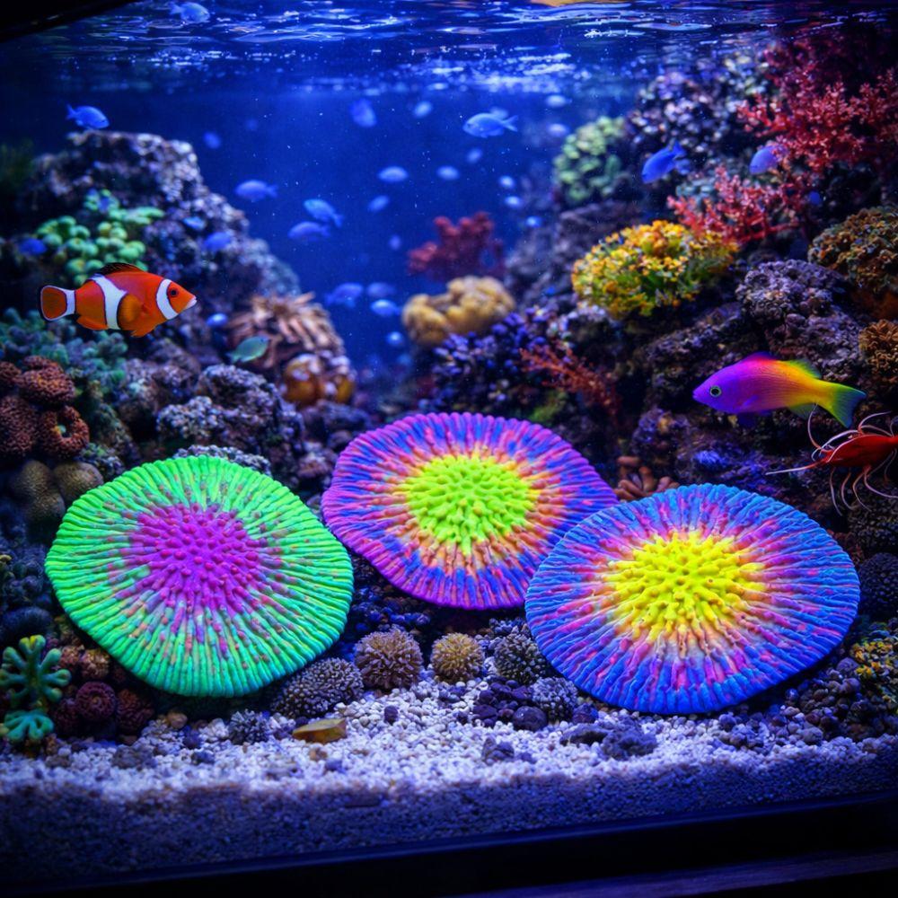 Decorative Realistic Silicone Coral Plant Fluorescence Non-Toxic Simulation Coral Colorful Coral Ornament Pet Accessories