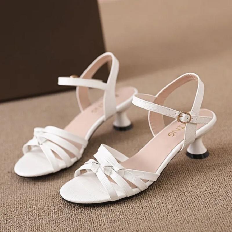 Sandales féminines mode femme beige bout ouvert haute qualité printemps & été chaussures à talon haut escarpins décontractés pour dame ab313