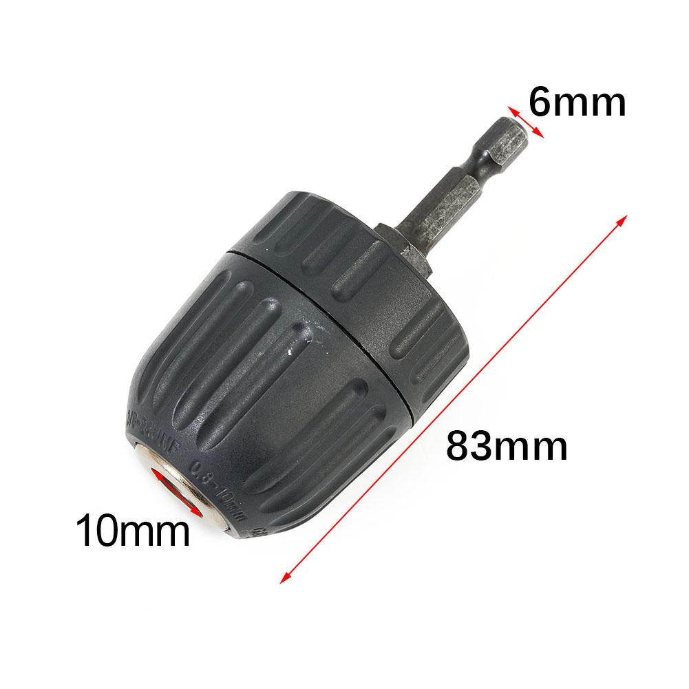 Keyless Drill Bit 0 810mm Chuck Quick Change Adapter Converter Hex Shank Driver Practical, Chuck Range 0 8 10mm, Metal + Plastic