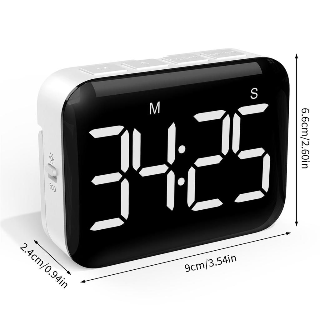 Digital Kitchen Timer With LED Display Adjustable Volumes Magnetic Back Countdowns/Up Timer for Classroom Home Office